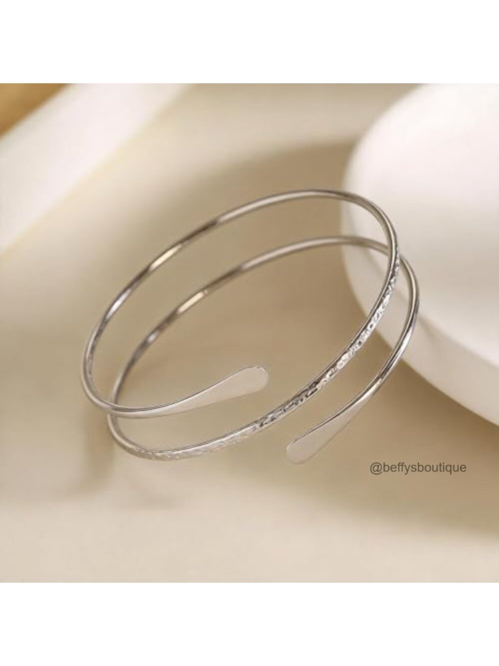 2Pc Spiral Upper Arm Cuff Bracelet Set Adjustable Arm Bangle Jewelry